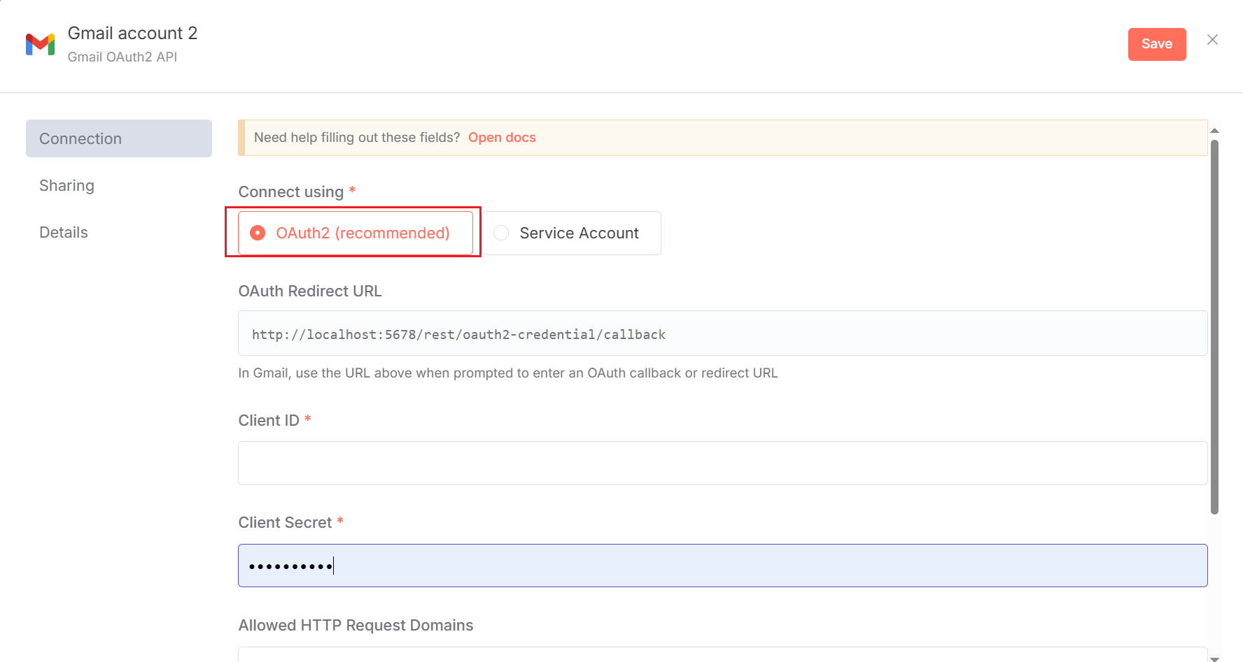 新建Gmail节点图